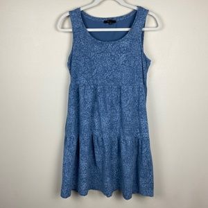 Frye Bandana Blue Tiered Dress with Pockets - Size Medium